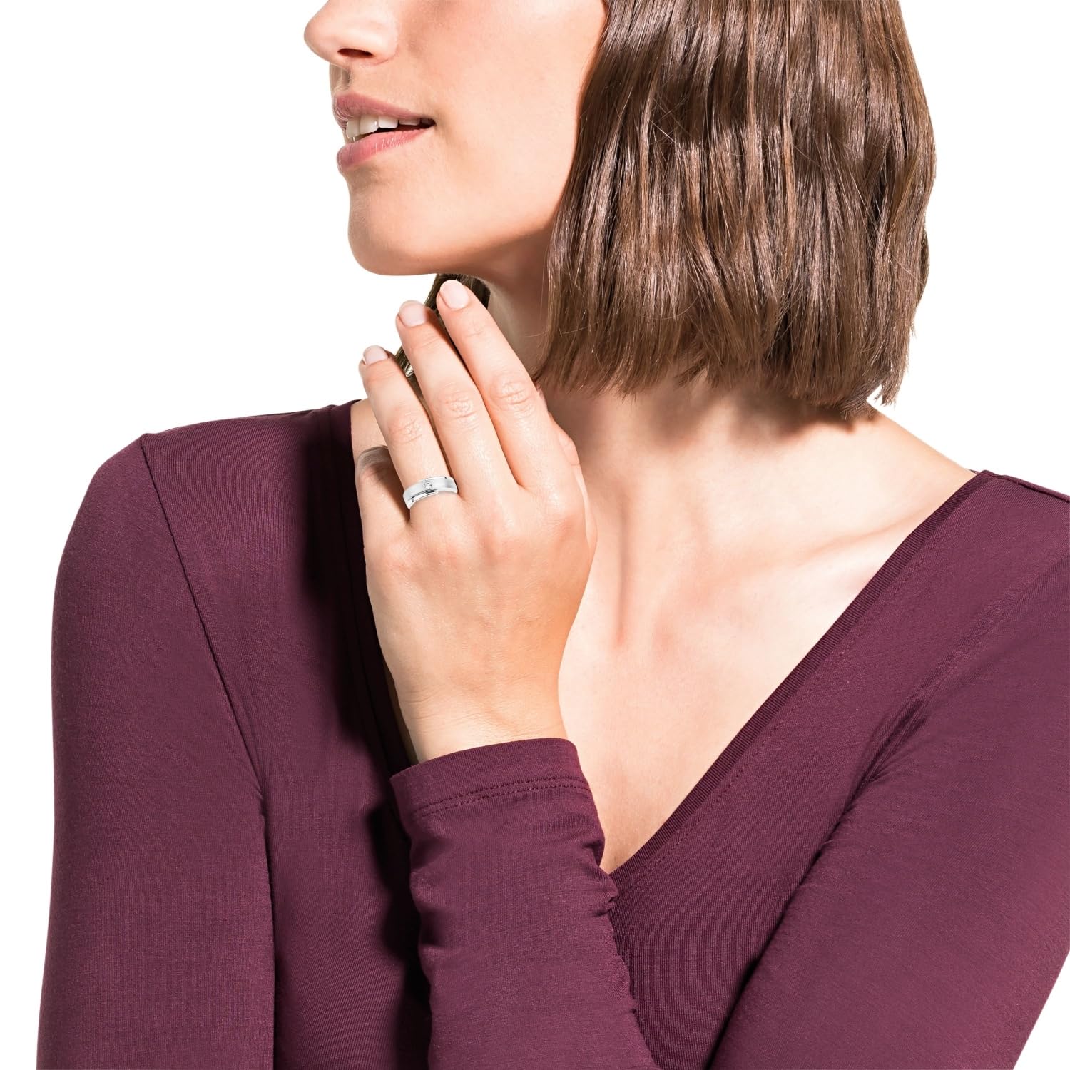 Amor Damen-Ring 925 Silber rhodiniert Zirkonia weiß