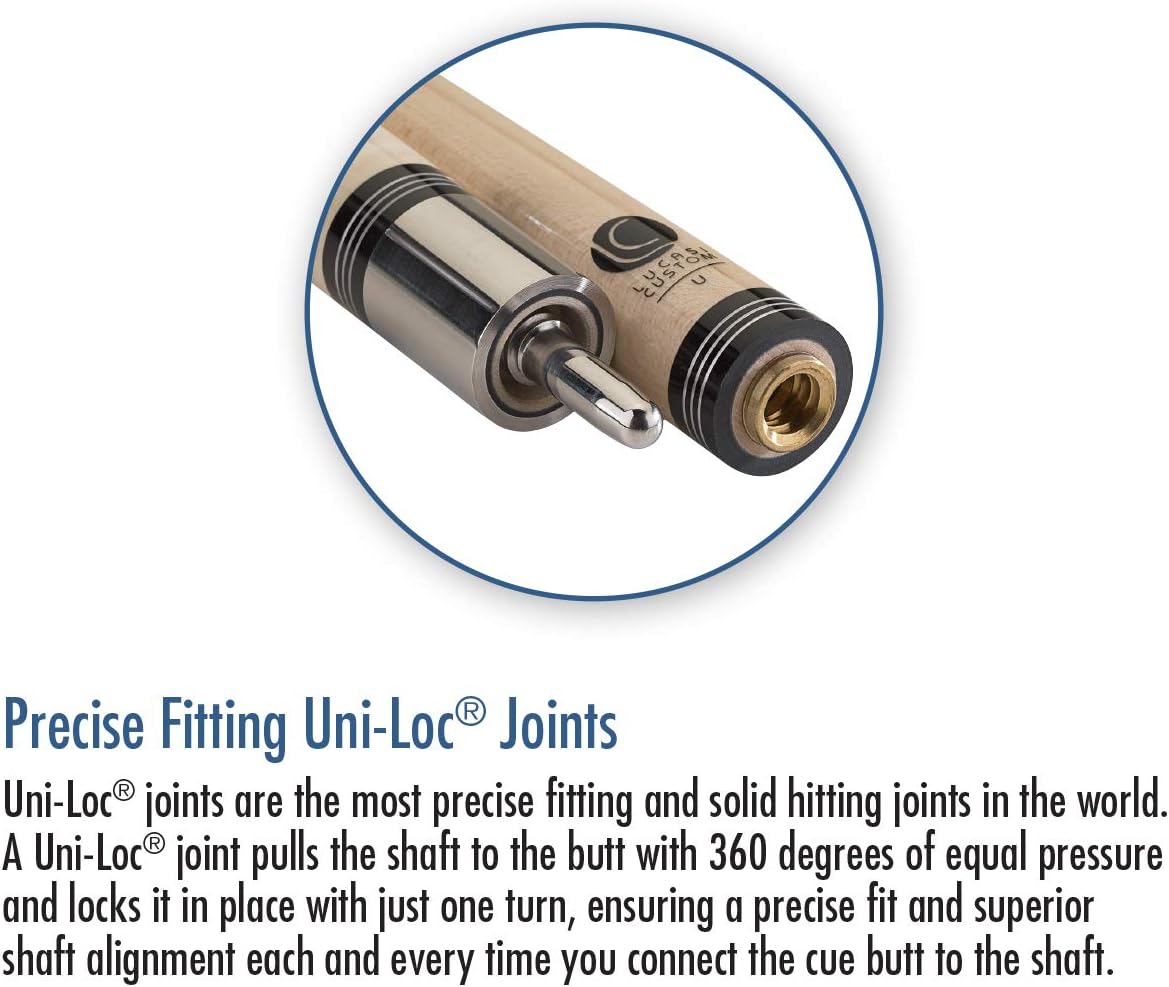 Lucasi Custom Mystic Black and Curly Maple Pool Cue with Cocobola and Snakewood Banded Rings : Sports & Outdoors