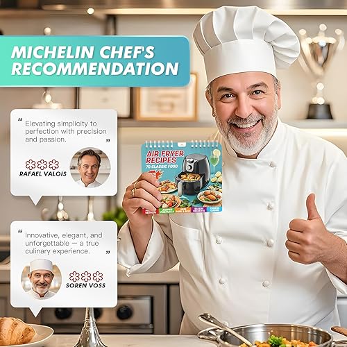 Miniatura 3 de Hoja de trucos magnética para freidora de aire, folleto guía de cocina, 70 recetas ilustradas y regalos de cocina, libros de cocina para freidora de