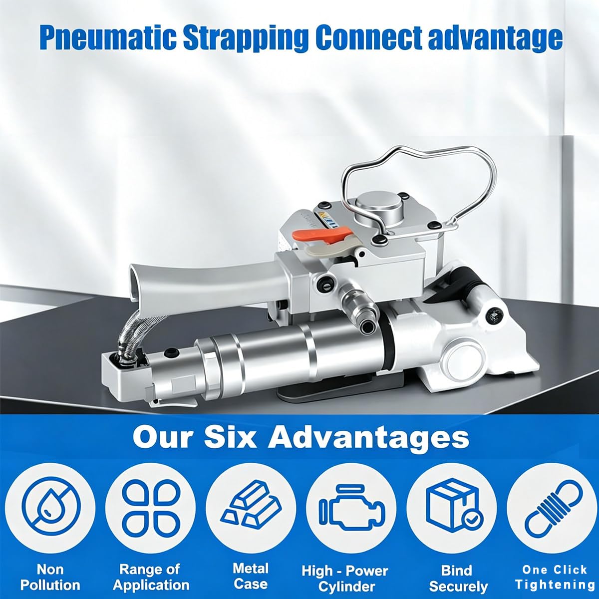 Fasciatore Professionale Pneumatico Portatile Leggero,Adatto per Consolidare Prodotti Agricoli,Componenti Auto E Materiali Riciclabili All’interno Di Magazzini E Stabilimenti Produttivi A25