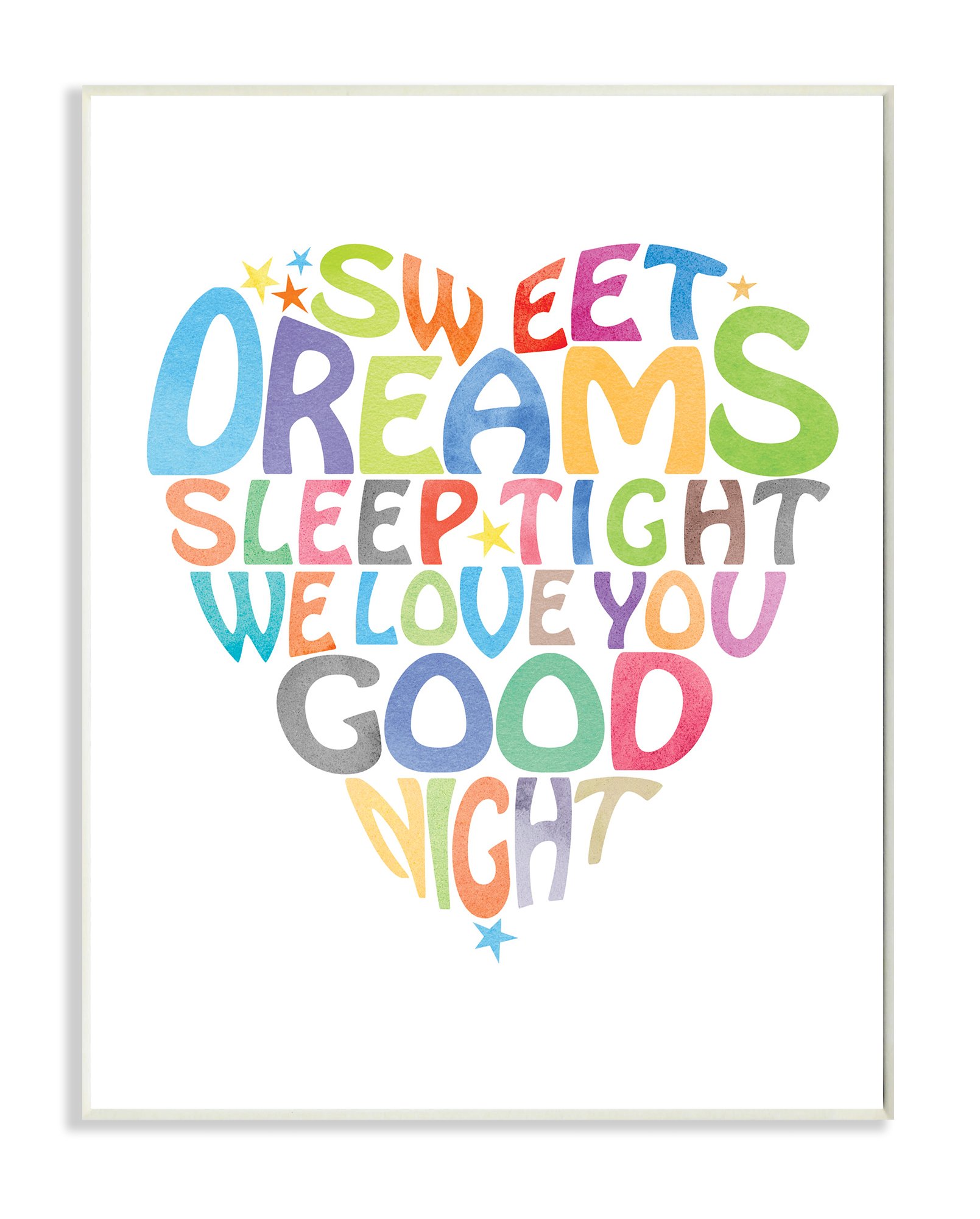 The Kids Room by Stupell Sweet Dreams Heart Graphic Art Wall Plaque, 11 x 0.5 x 15, Proudly Made in USA