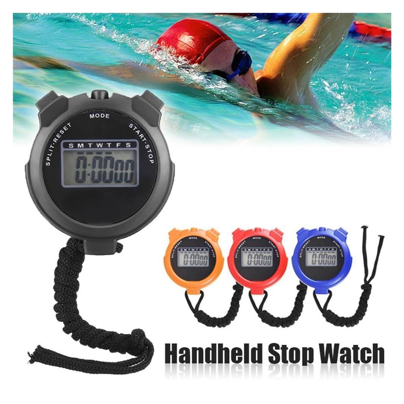 cronometro, Cronometro sportivo digitale Timer da corsa Dispositivo di(Black)