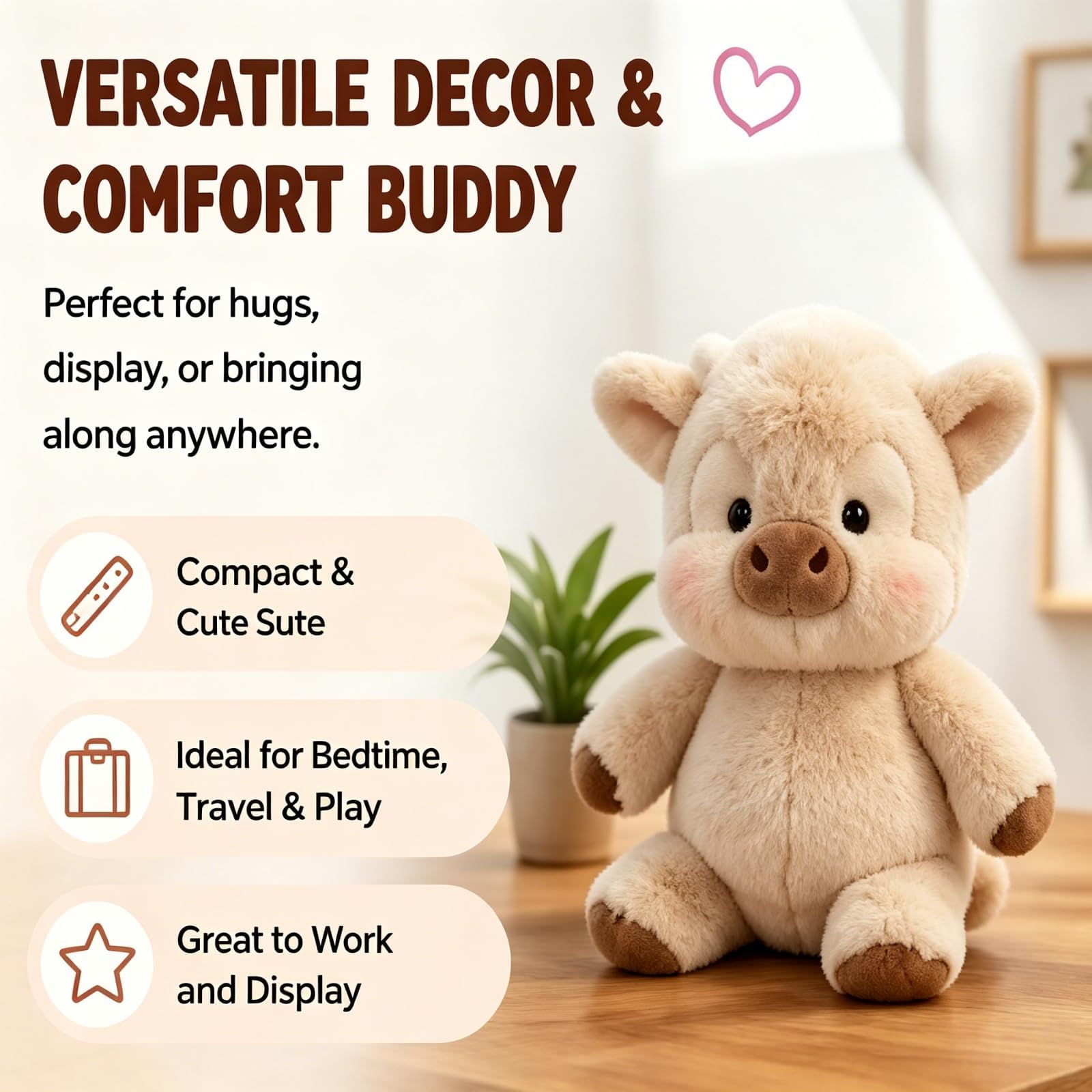 Peluche Vache Qui Court 45 cm, Highland Cow Kuscheltier,Adorable Animal Peluche Vache Qui Court À Fourrure,Laufendes Kuscheltier,Running Cow Plush,Peluche Vache Highland,pour Enfants et Adultes,Doudou