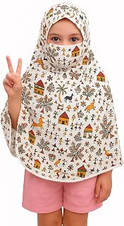 Deepnyra - Living Style Kids Girl's Scarf | Cotton Made for Full Face Cover | Head Cover | Hair Face Protection | Sun Prot... Price In India