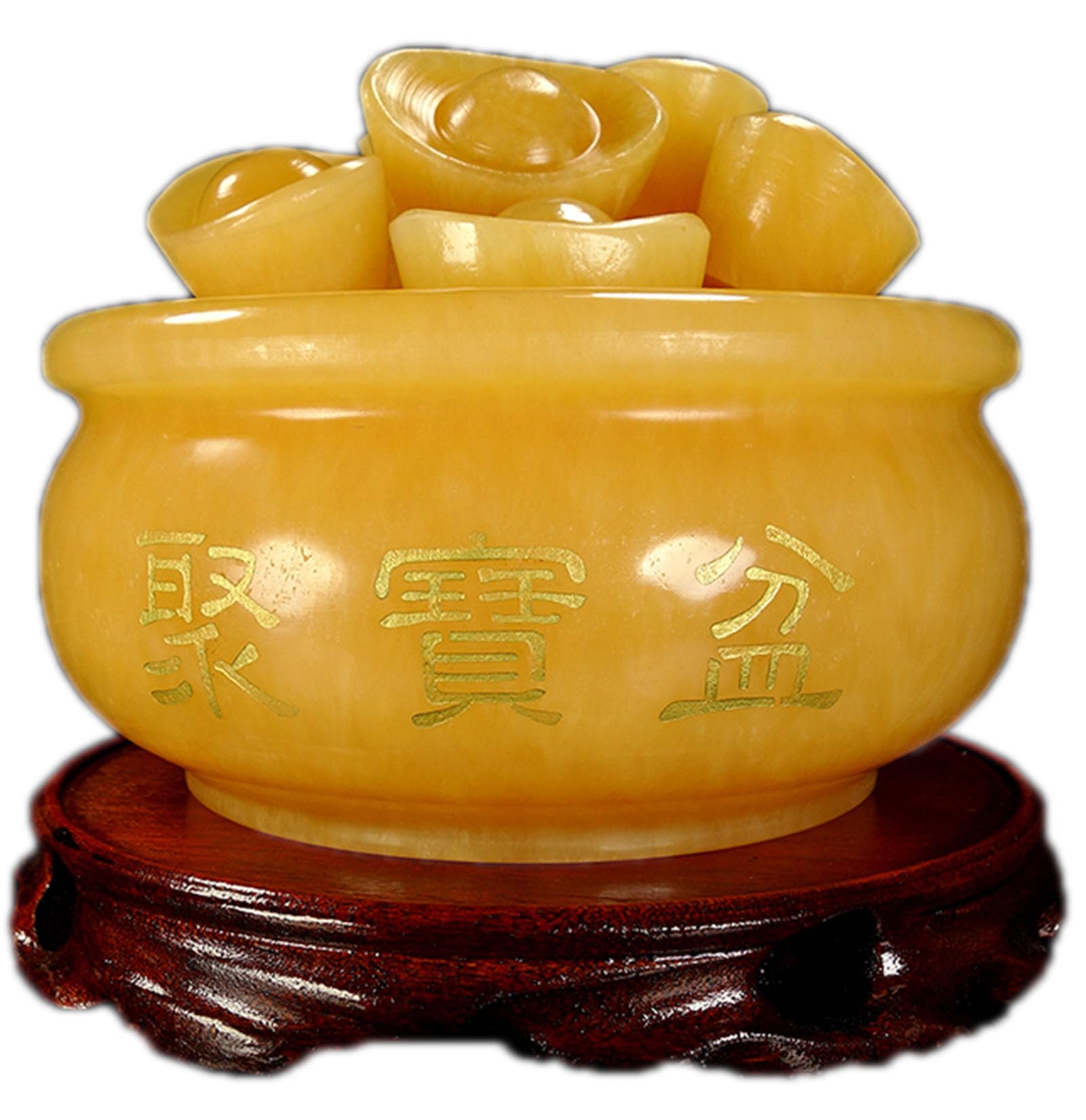 Zooeelly Feng Shui Golden Treasure Basin with Filled Ingot/Yuan Bao Wealth Porsperity Figurine, Feng Shui Decor Attract Wealth And Good Luck Happiness