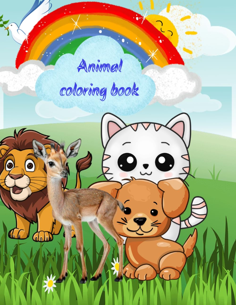 Animals cute and funny coloring book for kids and adults: Coloring book for kids and adults