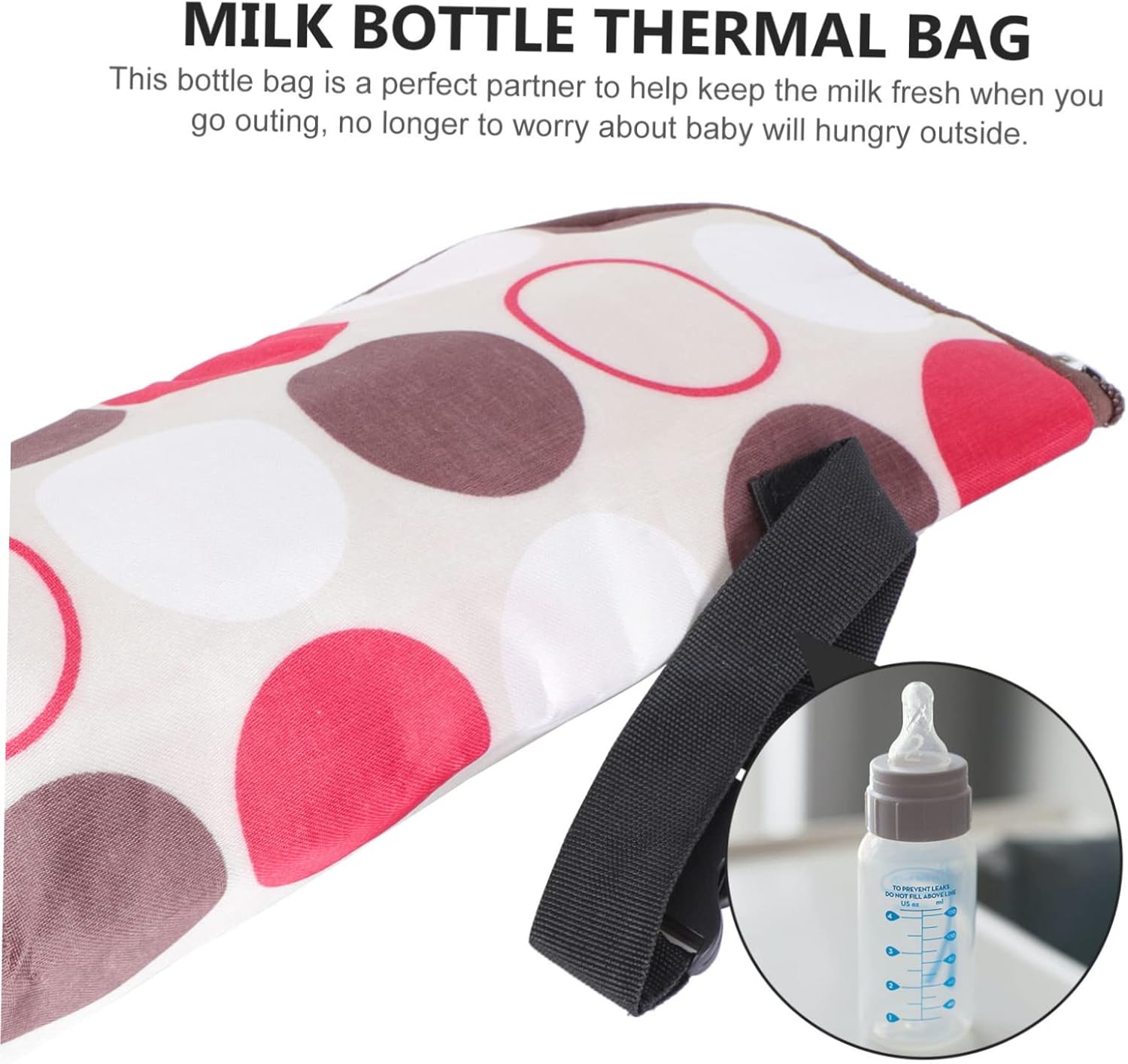 VICASKY Insulated Baby Milk Bag for Portable Thermal Pouch Adjustable Strap Suitable for Strollers Grey