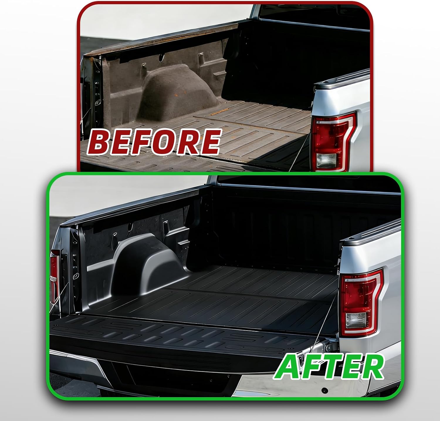 PENSUN 5.7FT Truck Bed Mat Fit for 2019-2026 Dodge Ram 1500 with Tailgate Mat, All-Weather Protector Truck Cargo Bed Liner 67.4"