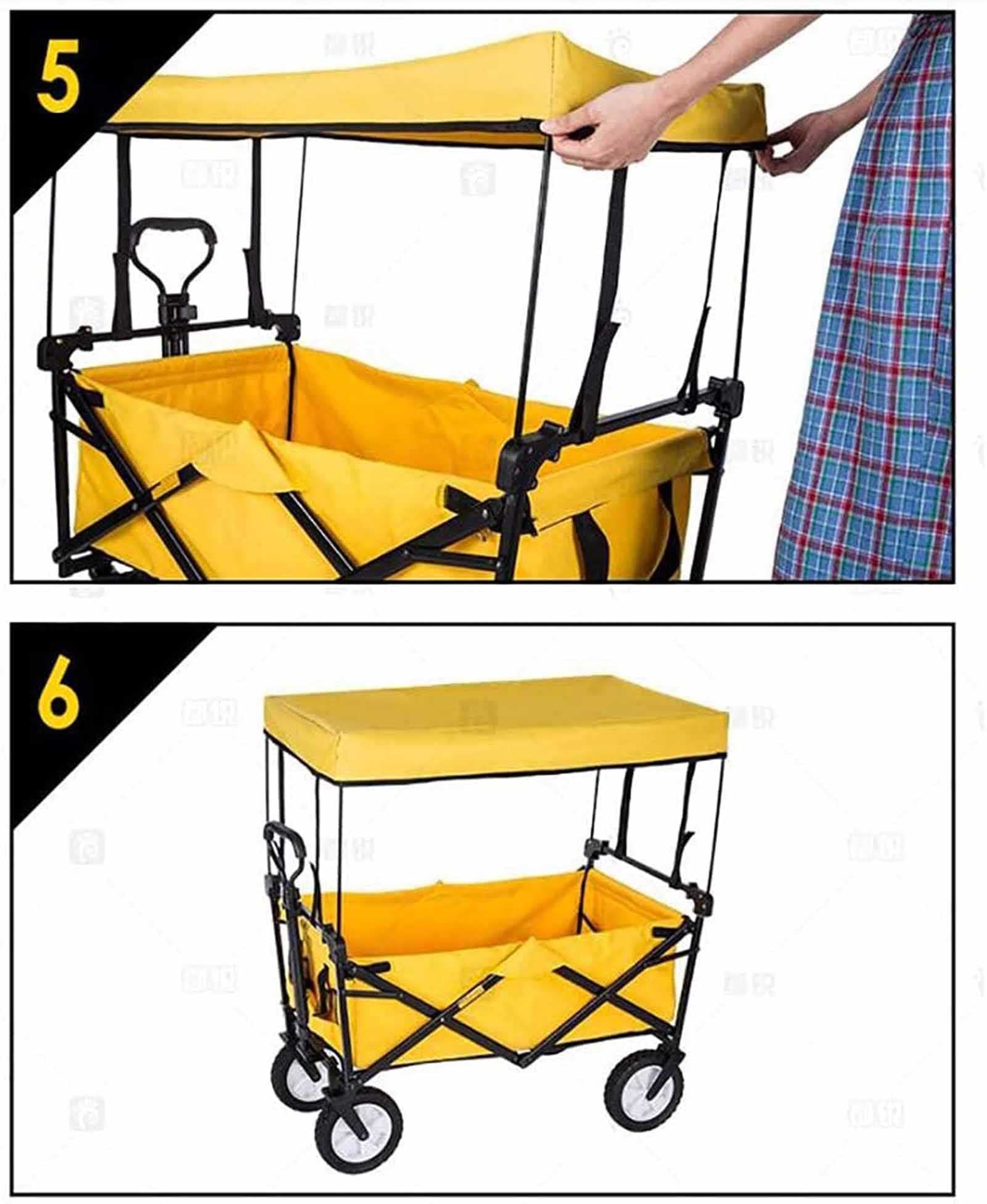Toldo plegable para carrito, parasol con protección UV para jardín, camping y playa, ligero, fácil de instalar, solución de sombra portátil para exteriores