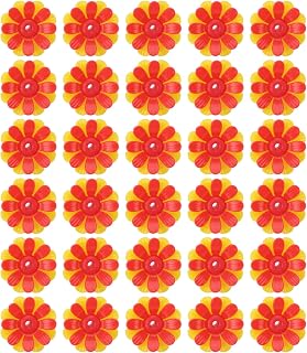 30 Uds Comederos para Colibríes Flores de Repuesto Comedero para Pájaros de Colores Brillantes Puertos de Alimentación Piezas Fáciles de Limpiar (Amarillo + Rojo (con núcleo Rojo))
