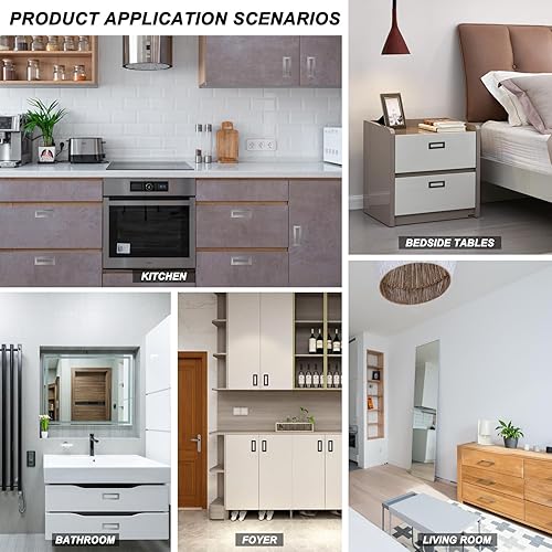 Miniatura 6 de 2 tiradores de puerta empotrados cuadrados negros para armarios y cajones, aleación de zinc, trampa de metal para puerta, manijas empotradas planas,