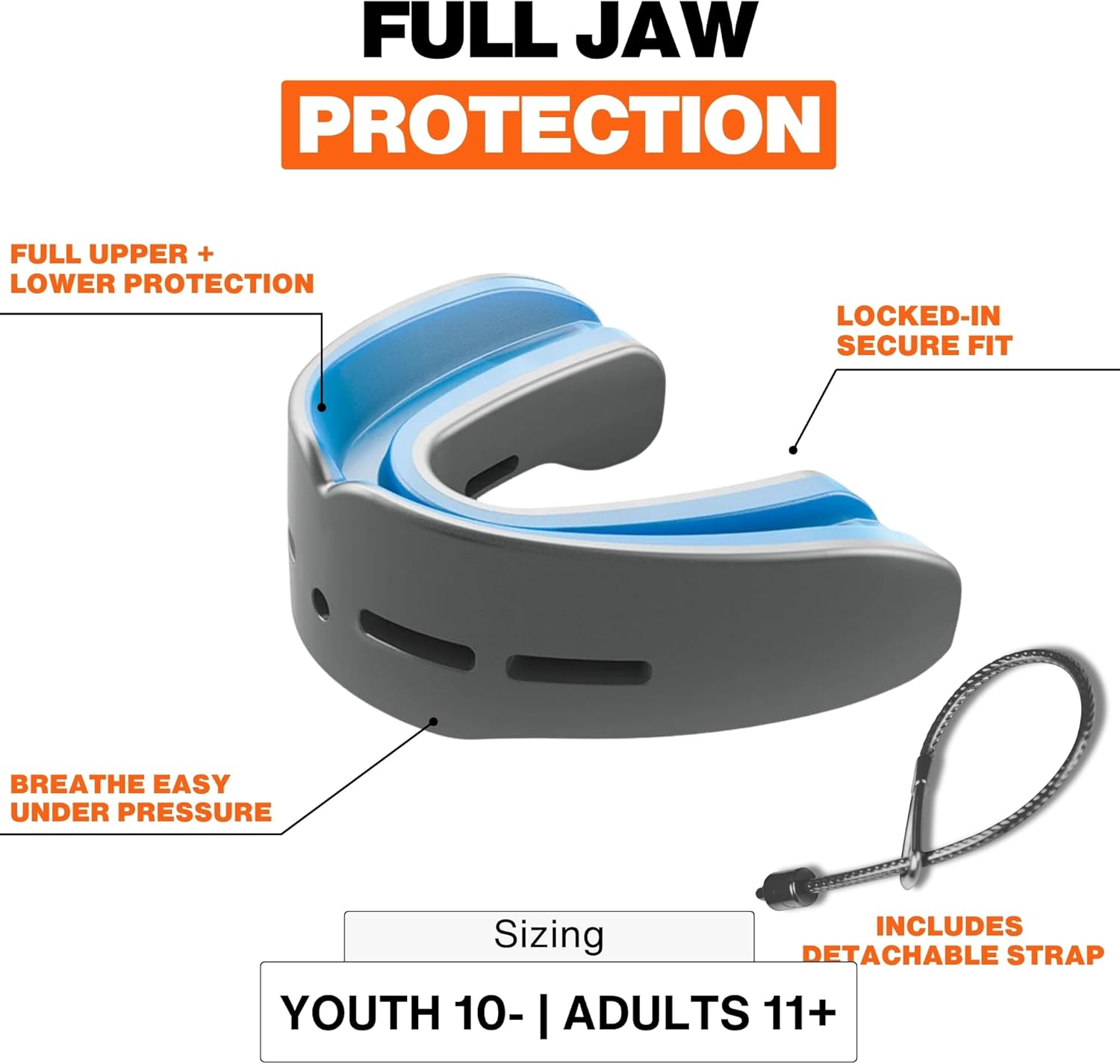 Shock Doctor Nano Double Mouthguard, Protects Upper and Lower Teeth