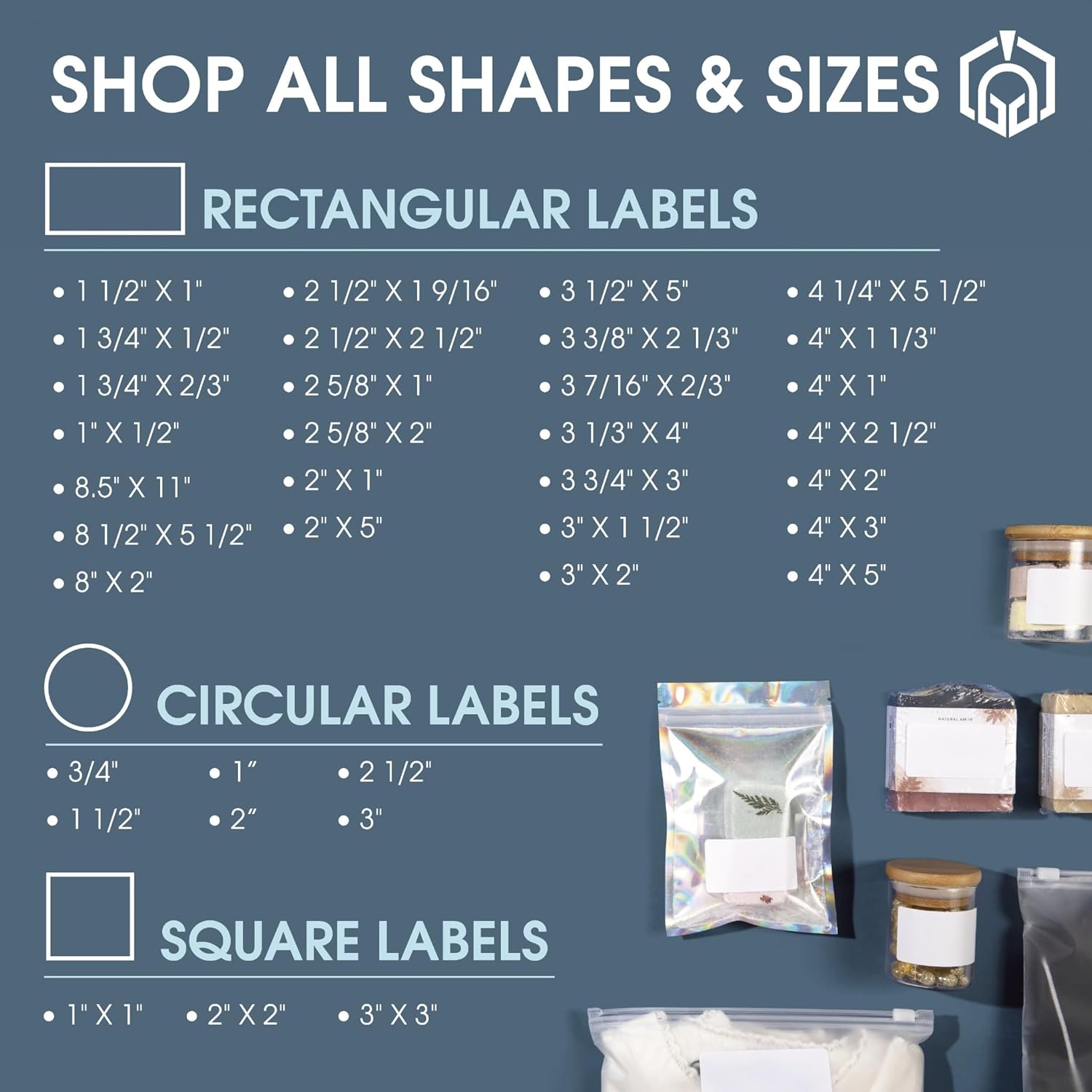 2" X 2" Square Printable Labels for Inkjet and Laser Printers - 250 Sheets, 3000 Matte White Custom Stickers for Business Logos, QR Code Stickers, Product Labeling - Spartan Industrial Template S002A