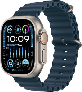 Apple Watch Ultra 2 [GPS + Cellular 49mm] Smartwatch with Rugged Titanium Case & Blue Ocean Band. Fitness Tracker, Precision GPS, Action Button, Extra-Long Battery Life, Bright Retina Display