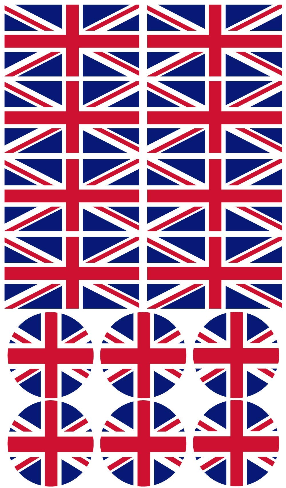 Haberdashery Online 28 Pegatinas de la Bandera de Reino Unido. Stickers para Bicicletas, Motos, Accesorios (UK)