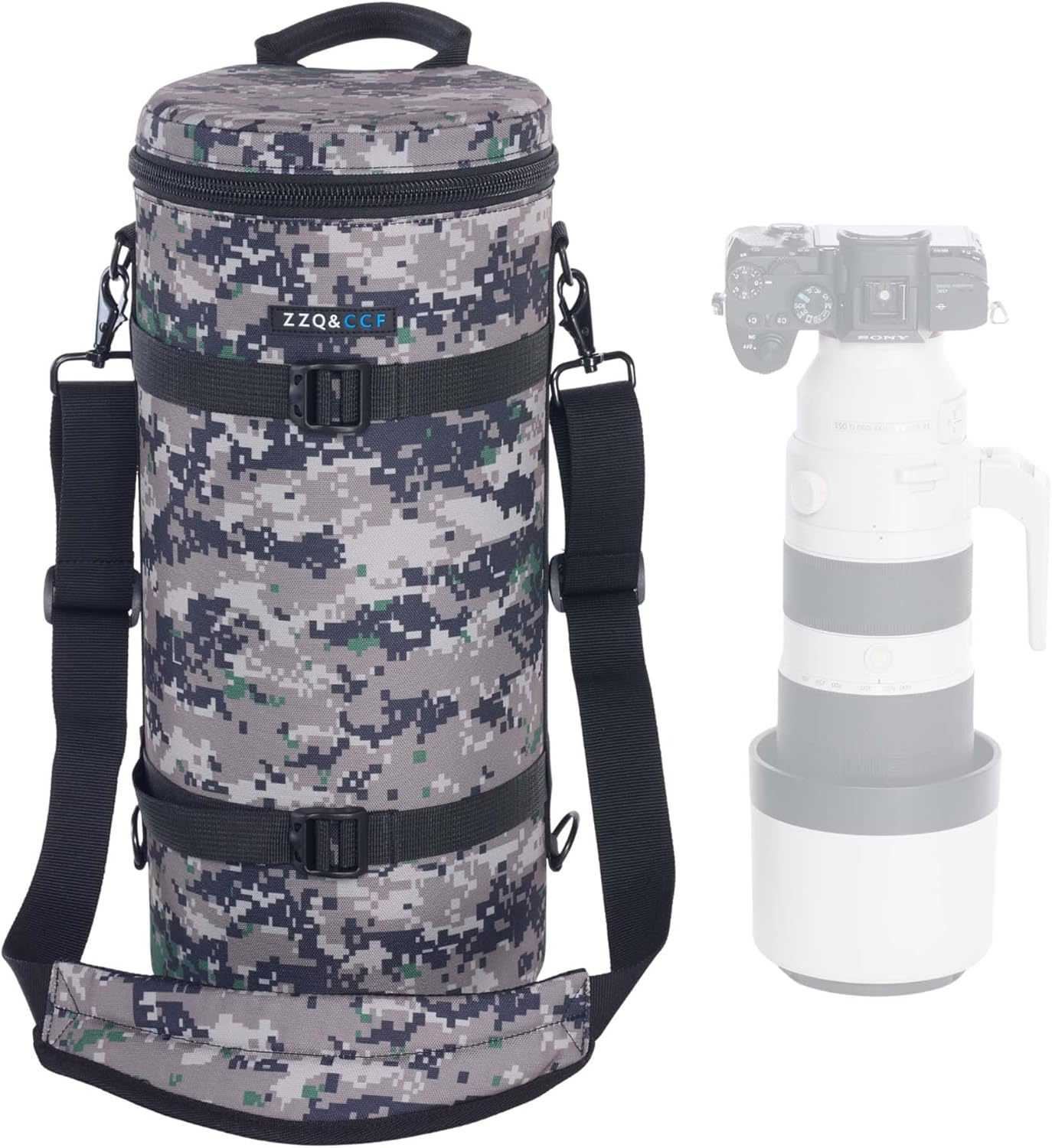 ZZQ&CCF Camera Lens Case Pouch Bag for Sony FE 200-600mm F5.6-6.3 G OSS Water Resistant Protective Camera Lens Pouch for Super Telephoto Zoom Lens #UCP