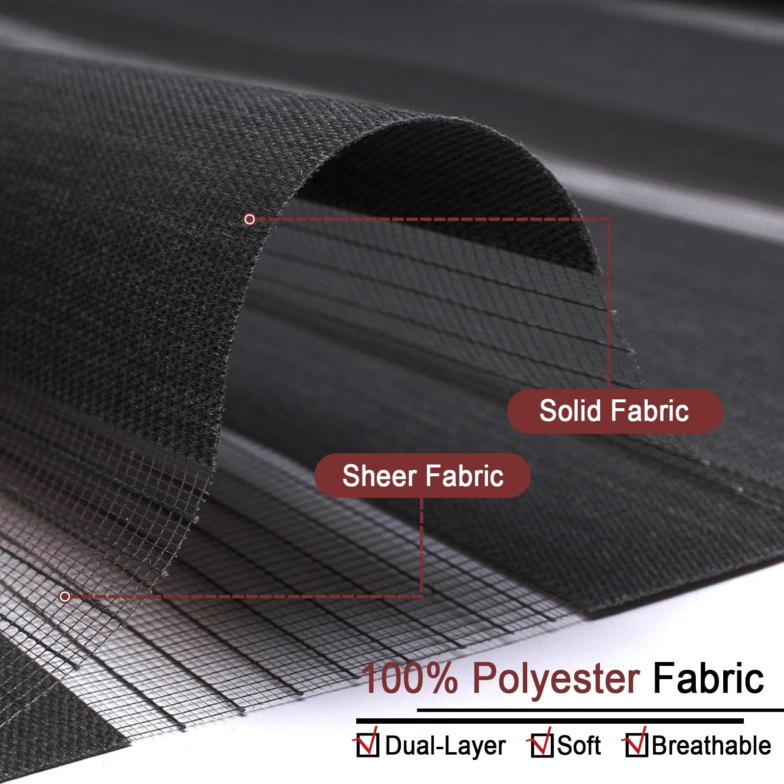 Doppelrollo Klemmfix Ohne Bohren 64 x 170 cm Blickdicht Oder Transparent, Ohne Bohren Möglich, Doppelrollo Wandmontage Duo Rollos für Fenster für Fenster Und Tür, Schwarz