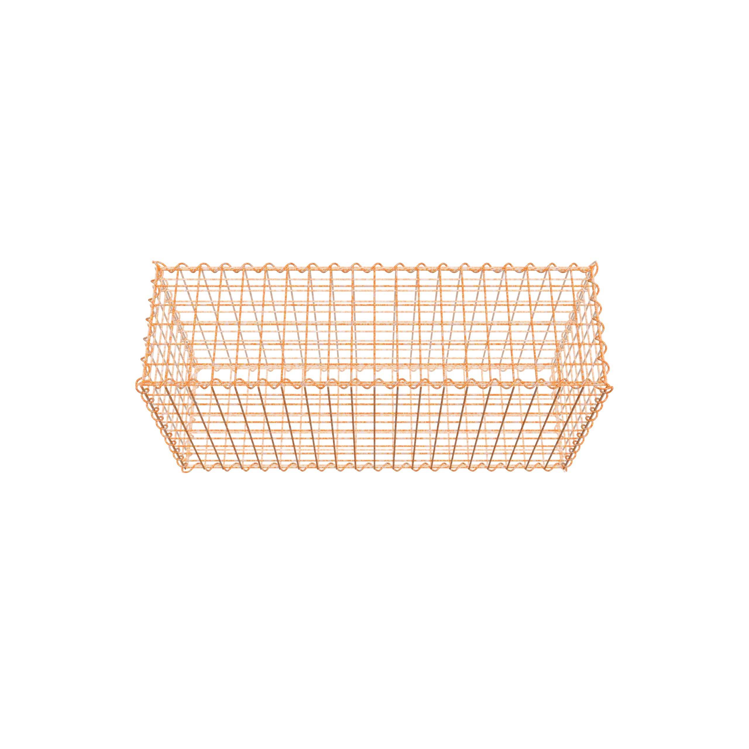 Rostige Gabione 100 cm x 50 cm x 30 cm (L x H x T), Maschenweite 5 cm x 5 cm, Spirale