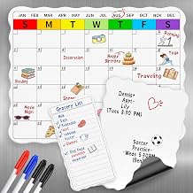 PHIXBEAR 3PCS Magnetic Fridge Calendar Set - Whiteboard Planners, 14"x11"