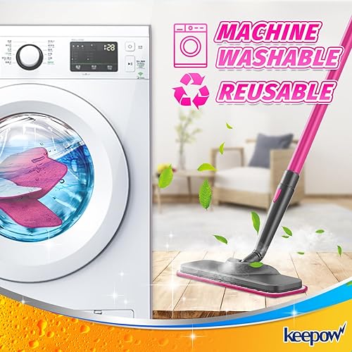 Miniatura 6 de KEEPOW Almohadillas de microfibra para trapeador de vapor compatibles con limpiador de trapeador de vapor Schenley, lavables y reutilizables,