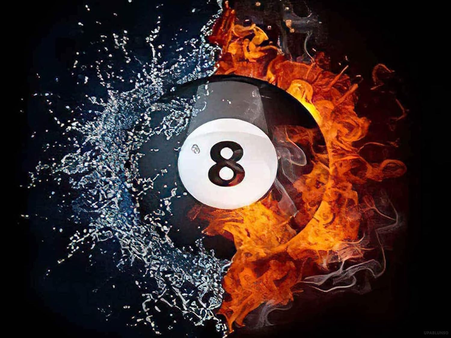 Hot Billiard in Fire Water 5D DIY Diamond Painting Kits for Adults Diamond Arts Paint by Number Kits Great for Home Wall Decor Gift 12x16 inch