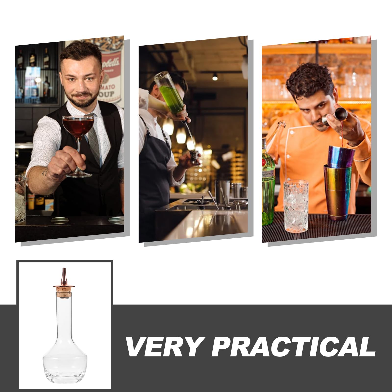 Amosfun Lot De 2 Bouteilles en Verre Robustes en Acier Inoxydable pour Bar Accessoire pour Mélanger des Cocktails
