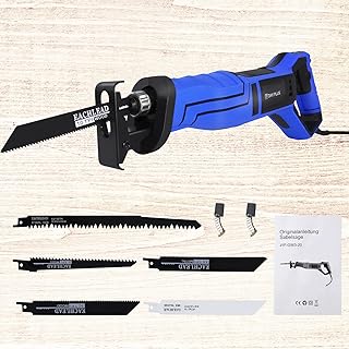 Reciprocating Saw 900W with 5 Blades, 2800 RPM Variable Speed Corded Electric Sabre Saw, 28mm Stroke Length, Tool-Free Blade Change, Reciprocating Saw Electric for Wood Tree Branches Tables PVC Metal