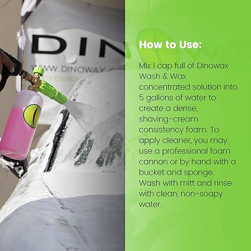 Miniatura 6 de Dinowax - Lavado y cera, concentrado de lavado de autos, champú para detalles de automóviles con equilibrio de pH y concentración del 20%, colección
