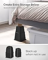 Vista 6 de SONGMICS Elevadores de cama, paquete de 4 elevadores de muebles, elevadores de cama resistentes en alturas de 3, 5 u 8 pulgadas, eleva hasta 1300