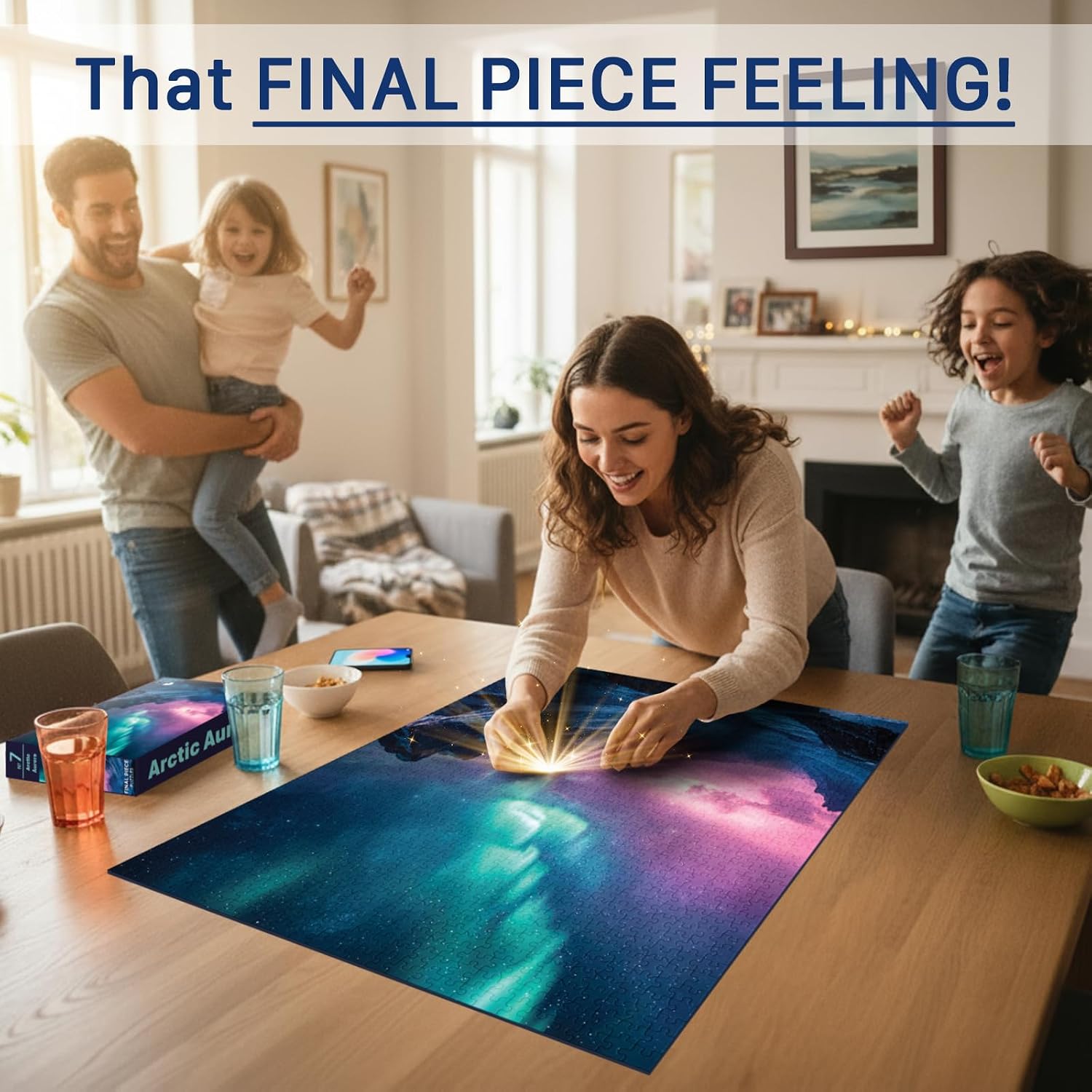 Arctic Aurora (#7) – 1000 Piece Jigsaw Puzzle for Adults | Premium European Blue Board | Satin Low-Glare Finish | Ribbon Cut | Bonus Poster | Display-Worthy Box | Printed in USA | Final Piece Puzzles