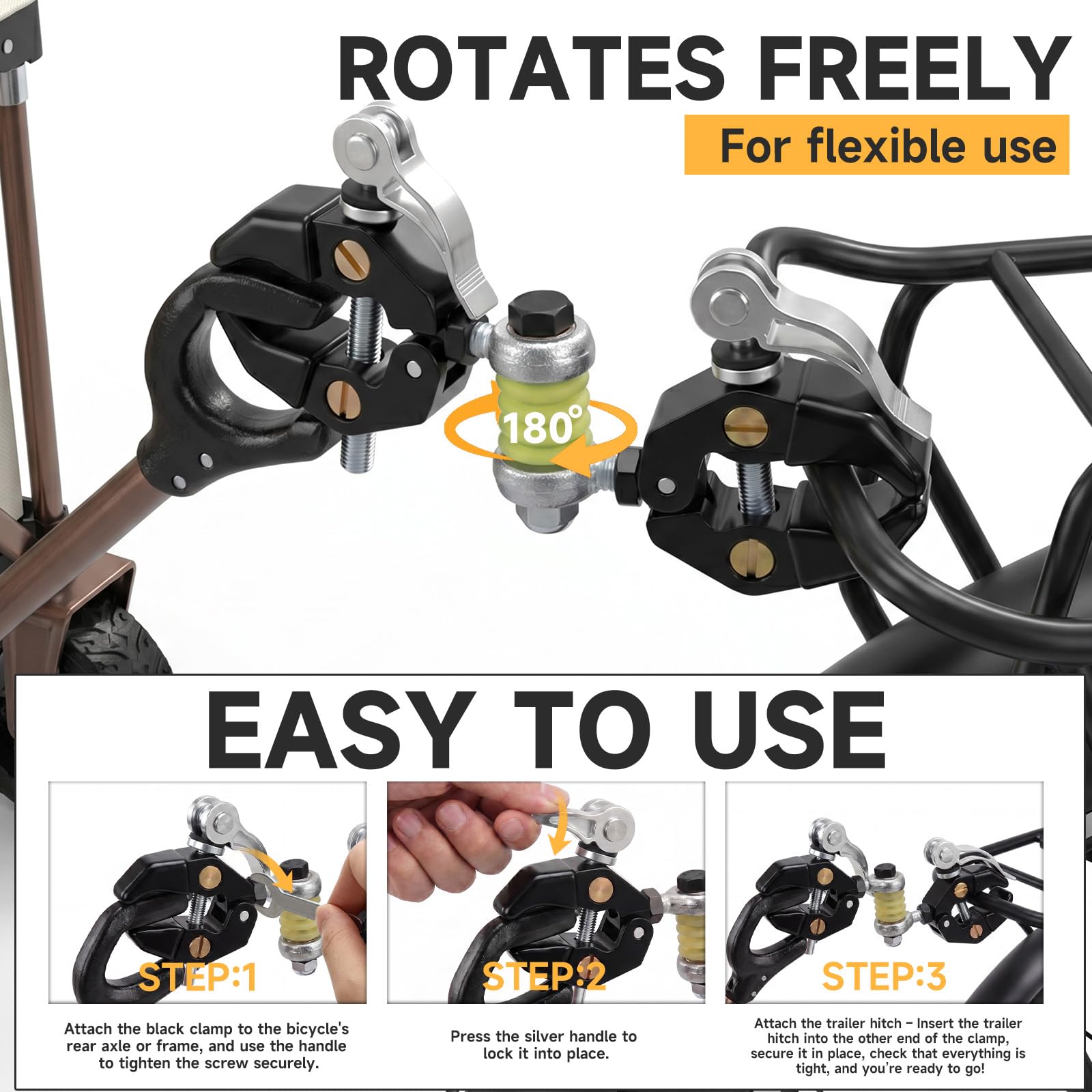 Gancio di traino per bicicletta compatibile con reggisella da 10-45 mm | Portata fino a 40 kg