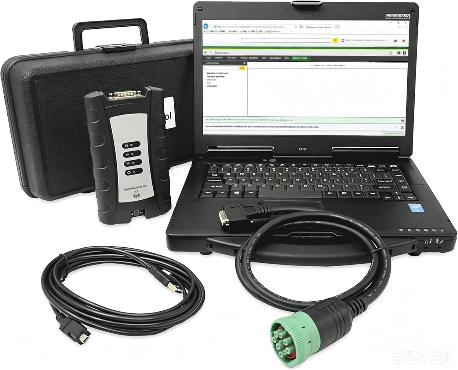 Generic Heavy Duty Diagnostic Tool, Diesel EDL V3 Scanner Kit SD5.4.44, for Nexiq USB Link 3 Wired Adapter, Truck Excavator Diagnostic Scanner, 2025 Software (V3(SD5.4.44), CF53 Laptop)