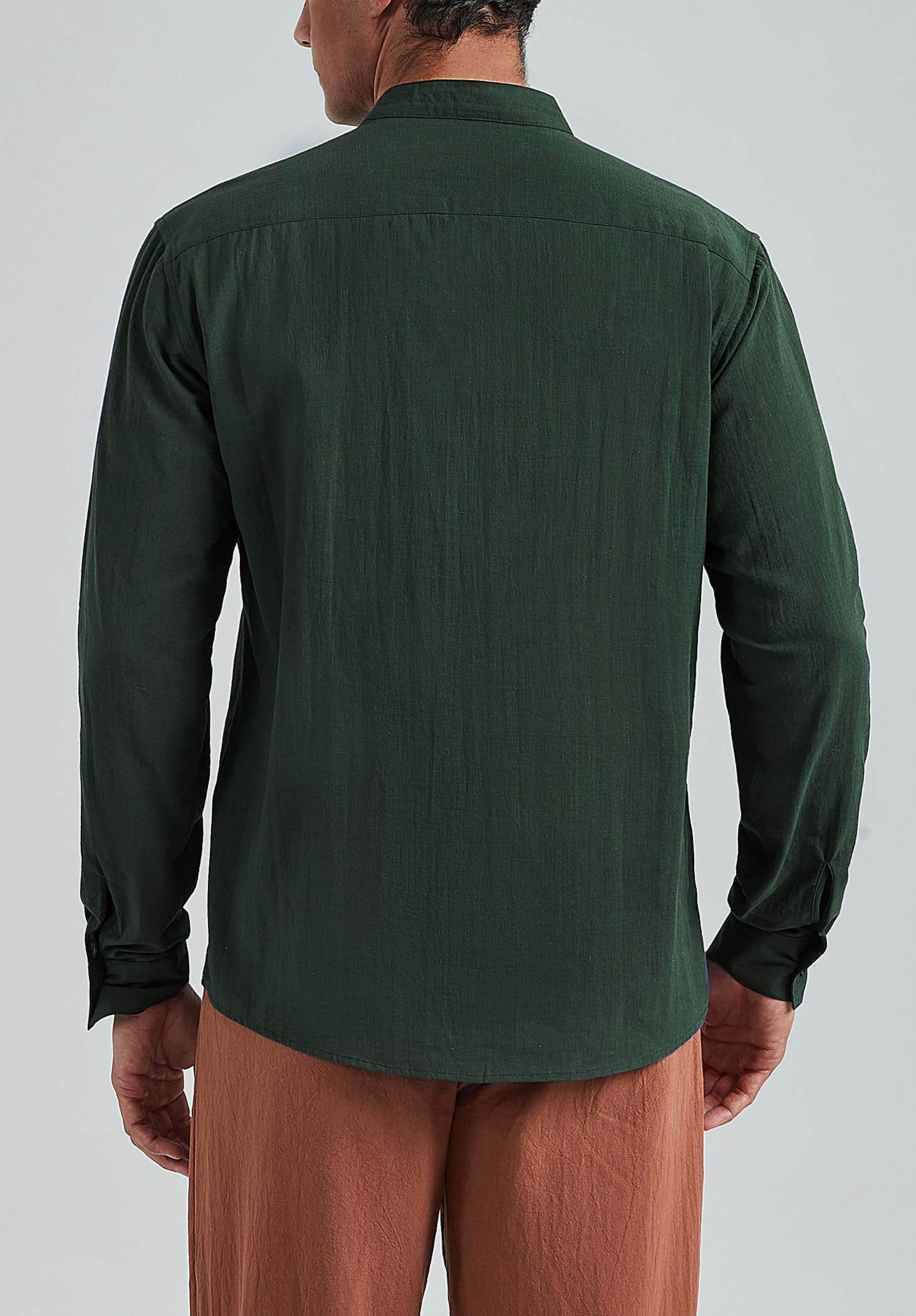 Enlision Camicia in Lino da Uomo Camicia Henley con Lacci retrò Punk Costume Medievale Rinascimentale Camicia Ghillie Scozzese Classica