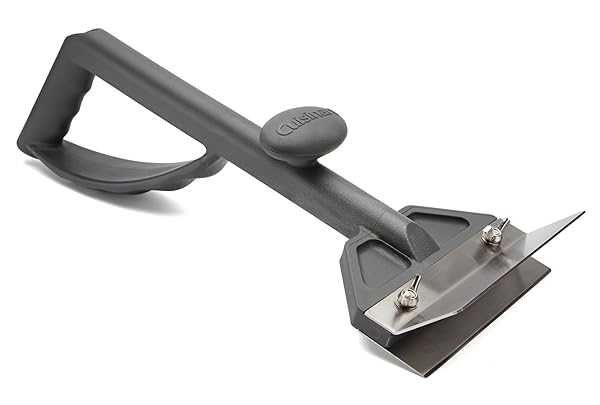 Cuisinart Heavy Duty Griddle Scraper, 6-inch Stainless Steel Blade with Splash Protection and Ergonomic Handle, Great Griddle Accessory Flat Top Grill Scraper BBQ Tool for Outdoor Cleaning
