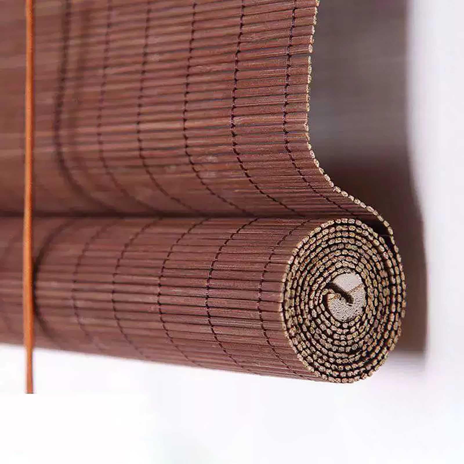 Store Enrouleur Bambou Naturel,Store Occultant en Bambou Exterieur,Tissé à La Main Facile à Installer,Store en Bois pour Portes de Fenêtres de Cuisine (90x210cm/36x83in,60%)