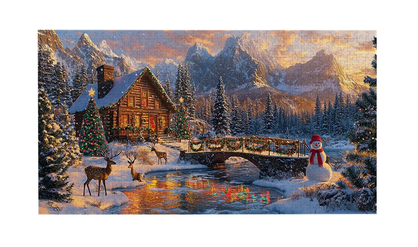 Puzzle dla dorosłych 900 elementów Boże Narodzenie w zimie 87 x 34 cm niemożliwe trudne wyzwanie, puzzle dla dorosłych gra edukacyjna wyzwanie zabawki 900 elementów puzzli dla dorosłych, kreatywna