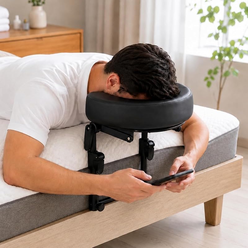 Apoio de cabeça para cama KONOVOLY com capa de couro PU, preto