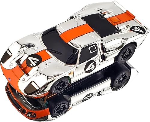 AFX Ford GT40 MKII #4 Espejo CromoNaranja Edición Mega G+ Chassis HO Slot Car Exclusivo
