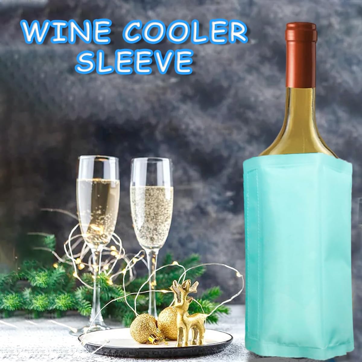 Active Wine Cooler, Freezer Sleeve, Cooler- Carrier, Quick Cooling, Cooling and Keeps Your Drink Cold Keep Cool and Chill Champagne Wine (2 Packs)