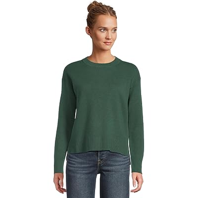 L.L.Bean Wicked Soft Cotton/Cashmere Crewneck Sweater deep green