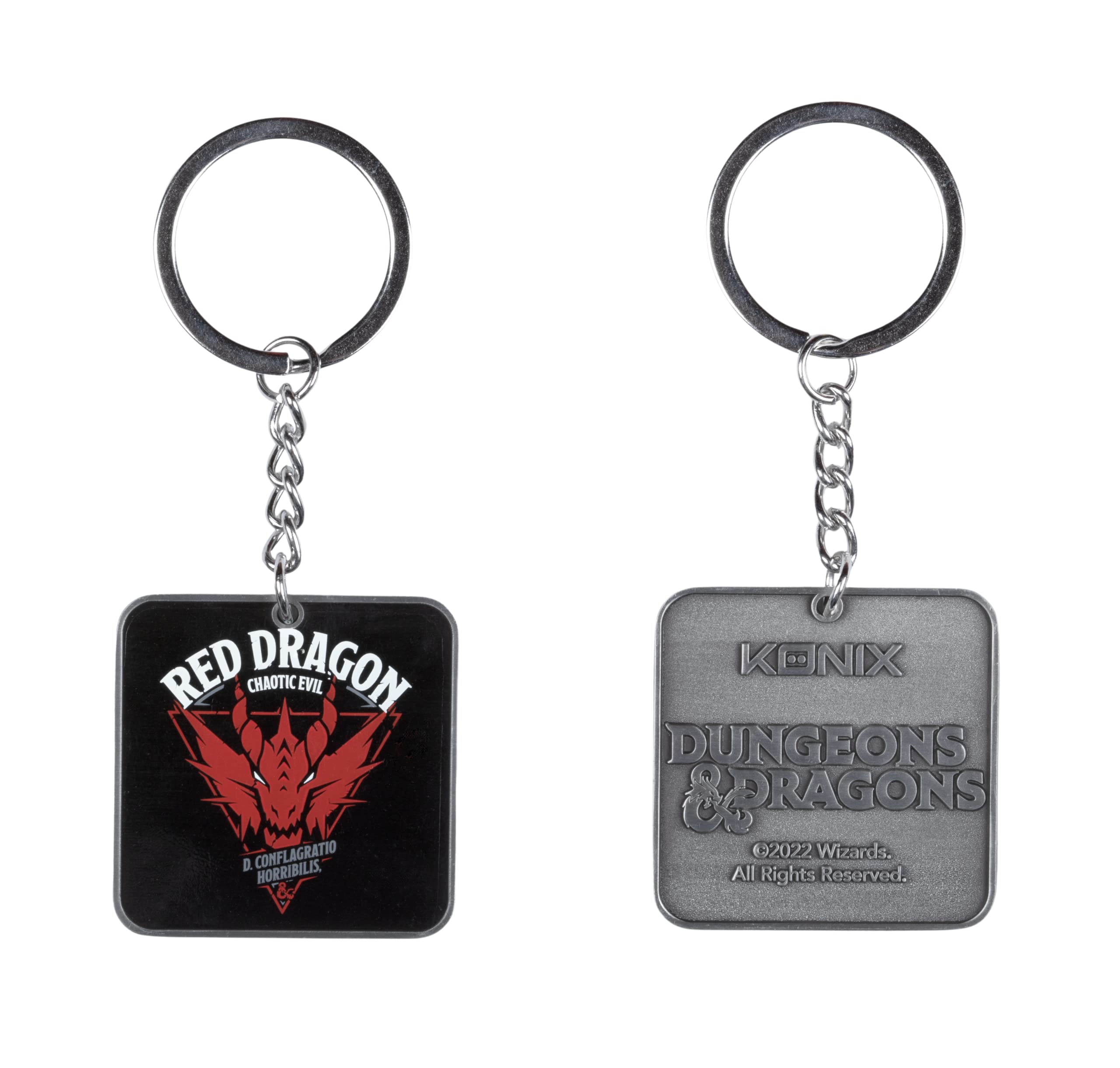 Konix Dungeons & Dragons Keyring - Red Dragon - Black