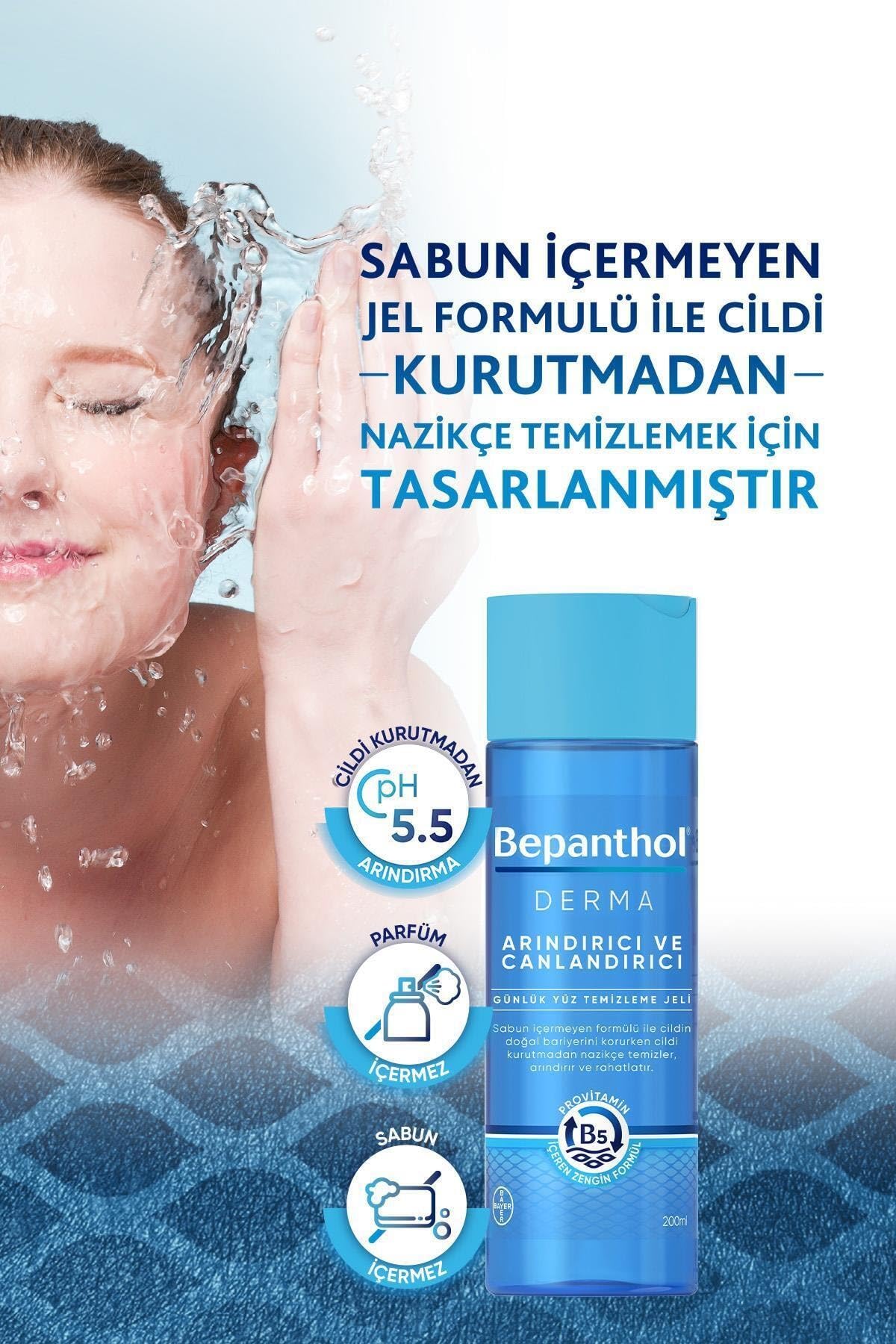 Bepanthol Derma Yoğun Nemlendirici Gece Bakım Kremi 50ML + Derma Arındırıcı & Canlandırıcı Günlük Yüz Temizleme Jeli 200ML