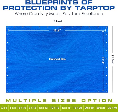 Miniatura 10 de Lona de poliéster impermeable multiusos  Protector de lona azul para autos barcos contratistas de construcción campistas y refugio de emergencia