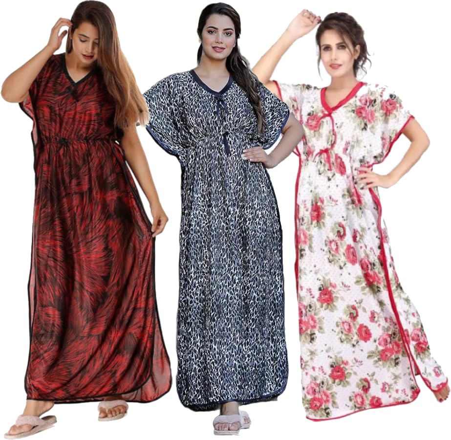 Kaftan Nighty for Womens/Girls (Combo of 3)-image-37