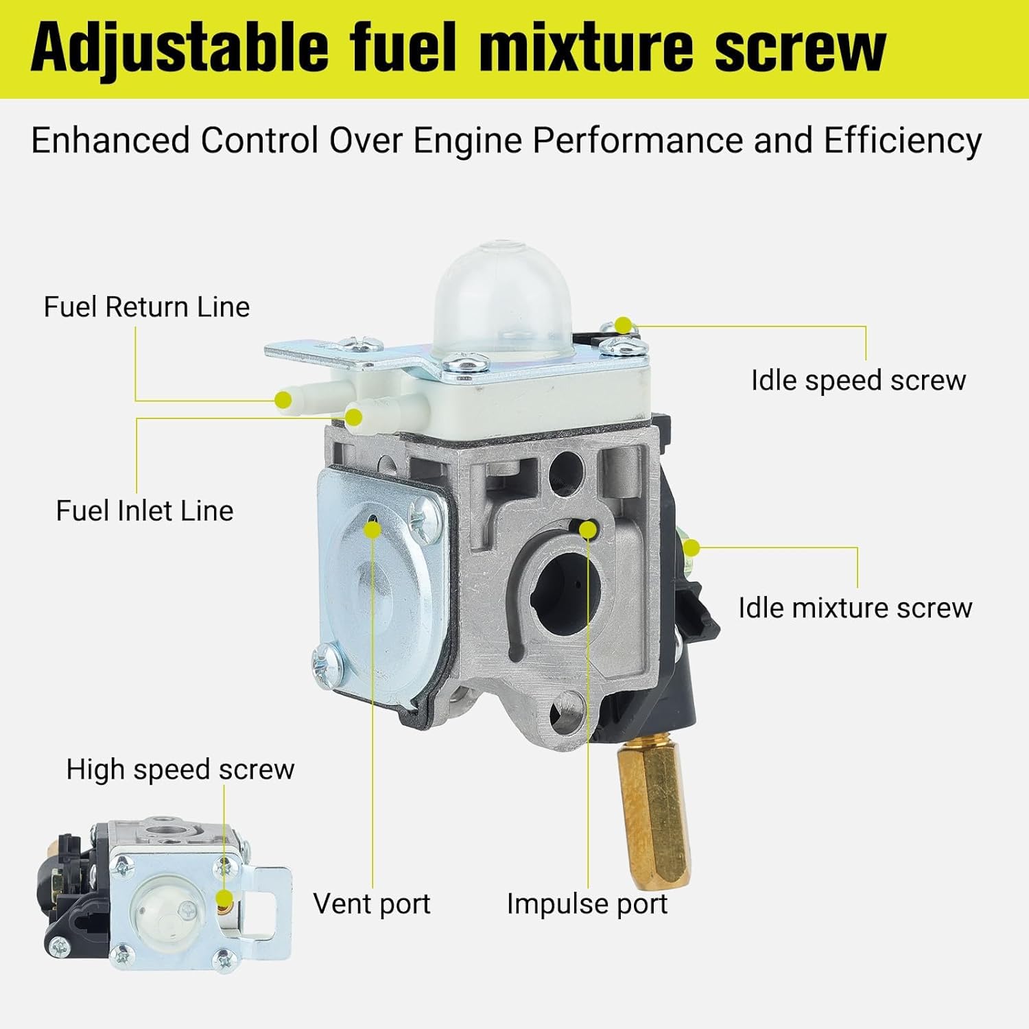 SRM-266 Carburetor with Filters Maintenance Kit for ECHO SRM-266S SRM-266T SRM-266U PAS-266 PPT-266 PPT-266H PE-266 PE-266S SHC-266 HCA-266 Trimmer Weedeater RB-K112 thumbnail