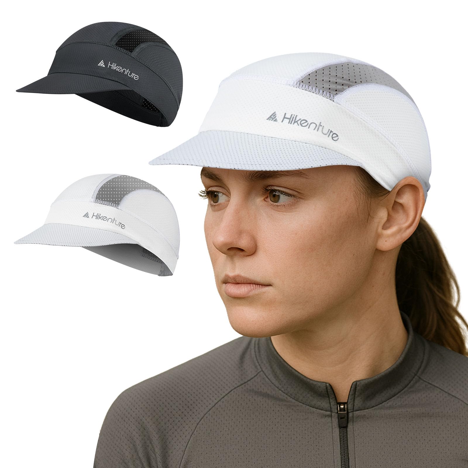 Hikenture Cycling Cap, Cooling Skull Cap Bike Hat with Sun Visor
