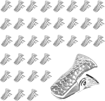 35 Pack Mini Metal Alligator Clips for Crafts Non-Slip Silicone-Coated Retro DIY Badge Small Spring Clips Silver