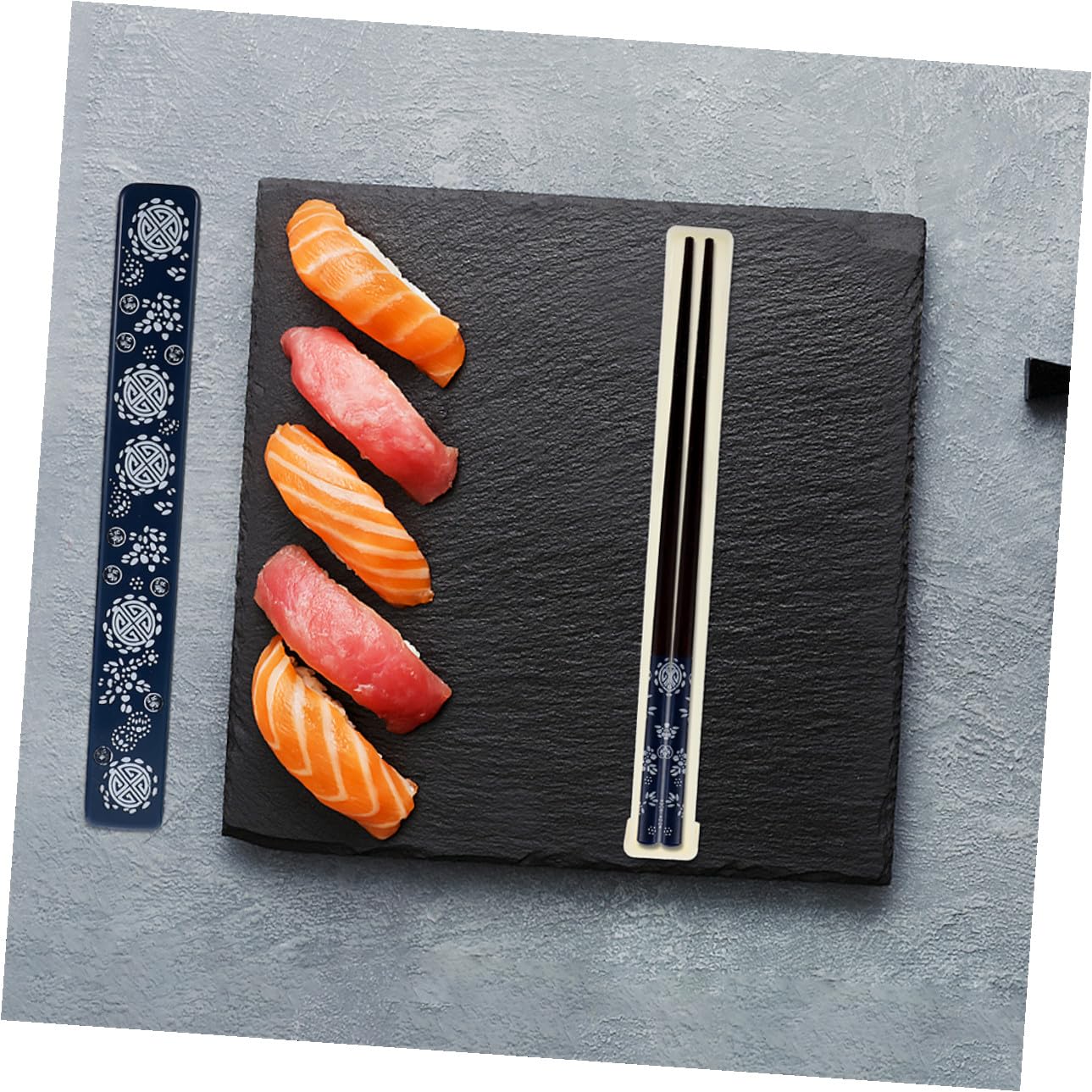 Toyvian 2sets Kit di Bacchette in Legno con Contenitori Bacchette per Sushi Stile Giapponese Antiscivolo per Uso Quotidiano e Viaggio