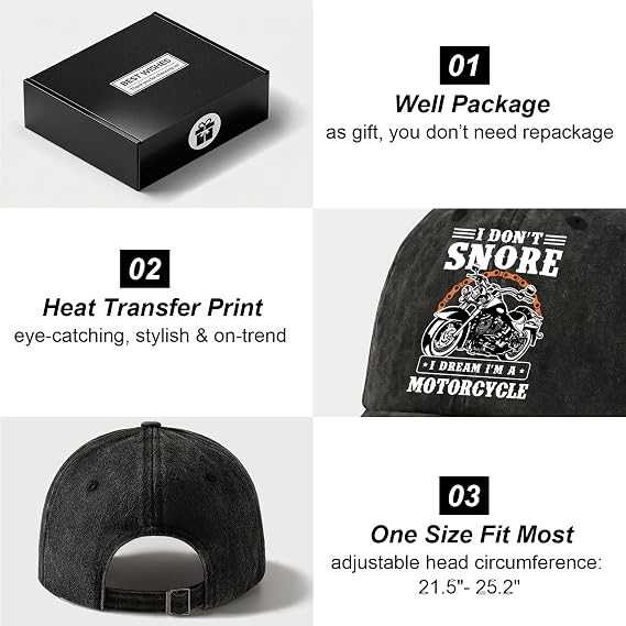 Hat Gifts for Man Women - Fathers Day Birthday Gifts for Men Women - Adjustable Baseball Cap
