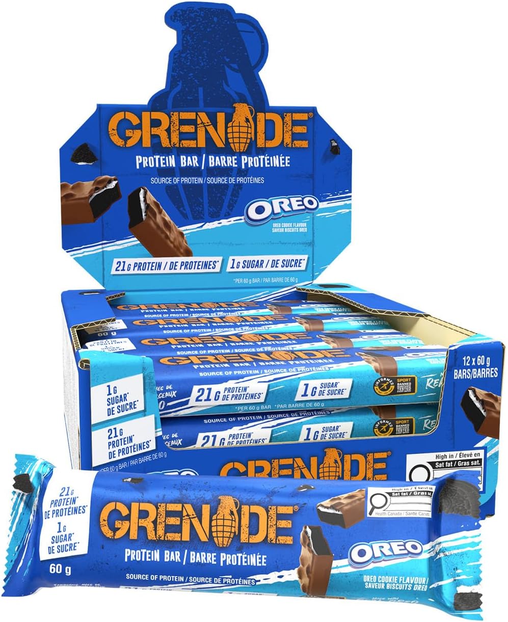 Grenade High Protein, Low Sugar Bar - OREO, 12 x 60 g (Packaging May Vary)